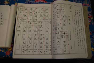 Musical notation for the Okinawan kutuu.