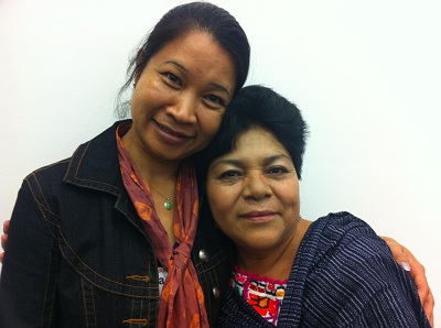 Master artists Charya Cheam Burt and Juana Gomez at the Grantmakers for the Arts conference in Miami in October 2012.