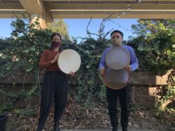 Apprentice Nicole Maria Hoffschneider studying with master teacher Faisal Zedan in El Cerrito, California. Photo courtesy the artists. 