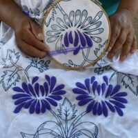 Photos of embroidered material
