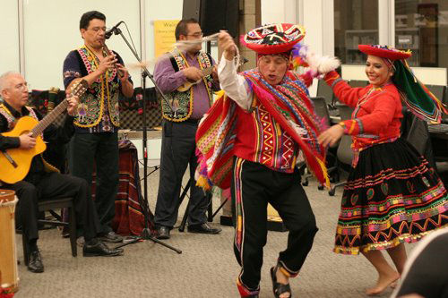 Members of INCA, the Perucian Music & Dance Ensemble