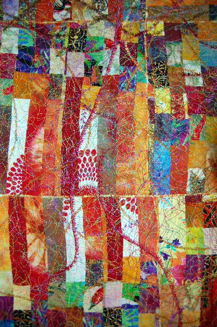 Detail of "Sync IV," a quilt by master artist Patricia A. Montgomery (Photo courtesy of Patricia A. Montgomery)