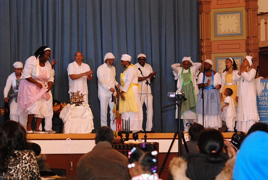 Members of Awon Ohun Omnira (Voices of Freedom) demonstrating song and movement from the Ring Shout tradition renowned in the Southeast U.S. marking the 150th anniversary of the signing of the Emancipation Proclamation at San Francisco's Bay View Opera House on Jan 1, 2013.