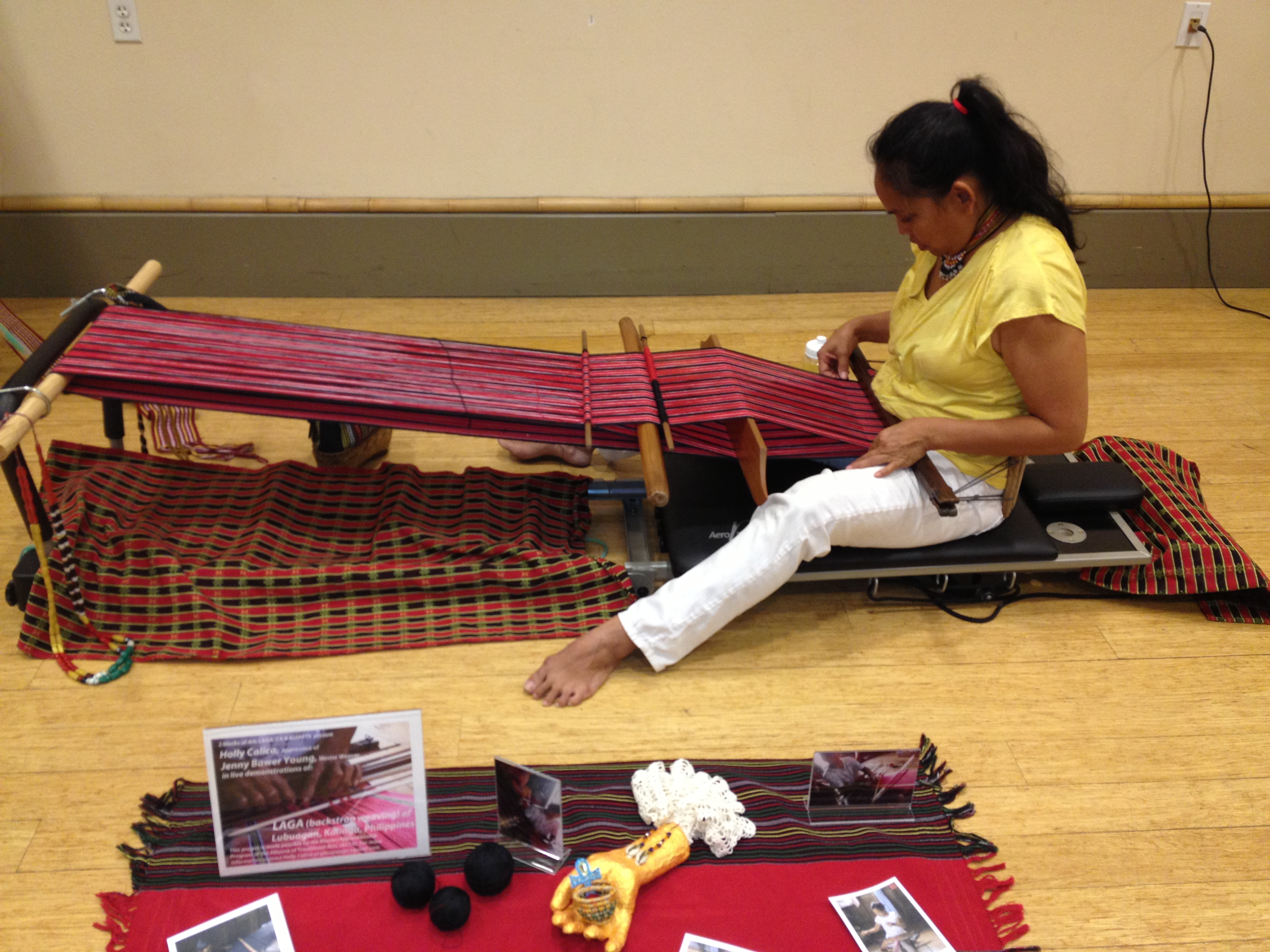 Holly&amp;#039;s First Weaving Demo: Demonstration of Kalinga Laga of tapis (skirt) by Holly Calica