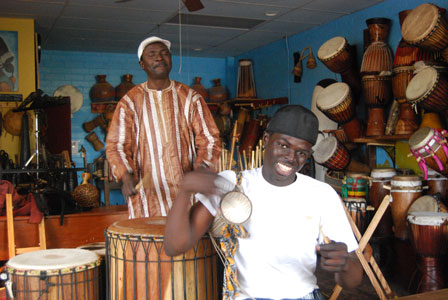 Master Fulani drummer Malik Sow and his son and 2009 apprentice Magatte Sow (2009)