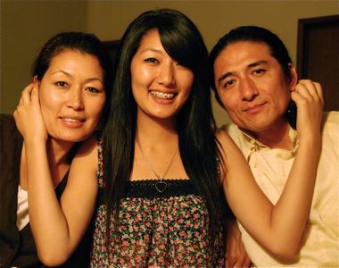 A family affair: Yancghen Lhamo (center) with her artist and cultural organizer parents Tsering Wangmo (left) and Tashi Dhondup Sharzur (aka Techung, right), who together twenty years ago co-founded with Sonam Tashi the Chaksam-Pa Tibetan Dance and Opera Company.  Lhamo is a 2009 participant in ACTA's Apprenticeship Program with her father Techung, learning how to play the damnyen (Tibetan six-stringed lute) and Yul Shae and Tho Shae songs. "All we do is sing," says Wangmo of her family life with Yangchen in their El Cerrito home.  Wangmo passes on songs to her Lhamo at home, or when they are on the road together.