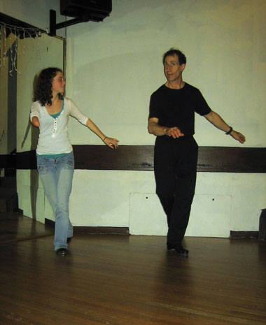 Master tap dancer Sam Weber (right) and apprentice Tal Oppenheimer